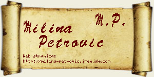 Milina Petrović vizit kartica